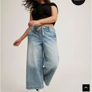 Torrid Light Blue Wide Leg Crop Jeans Size 3